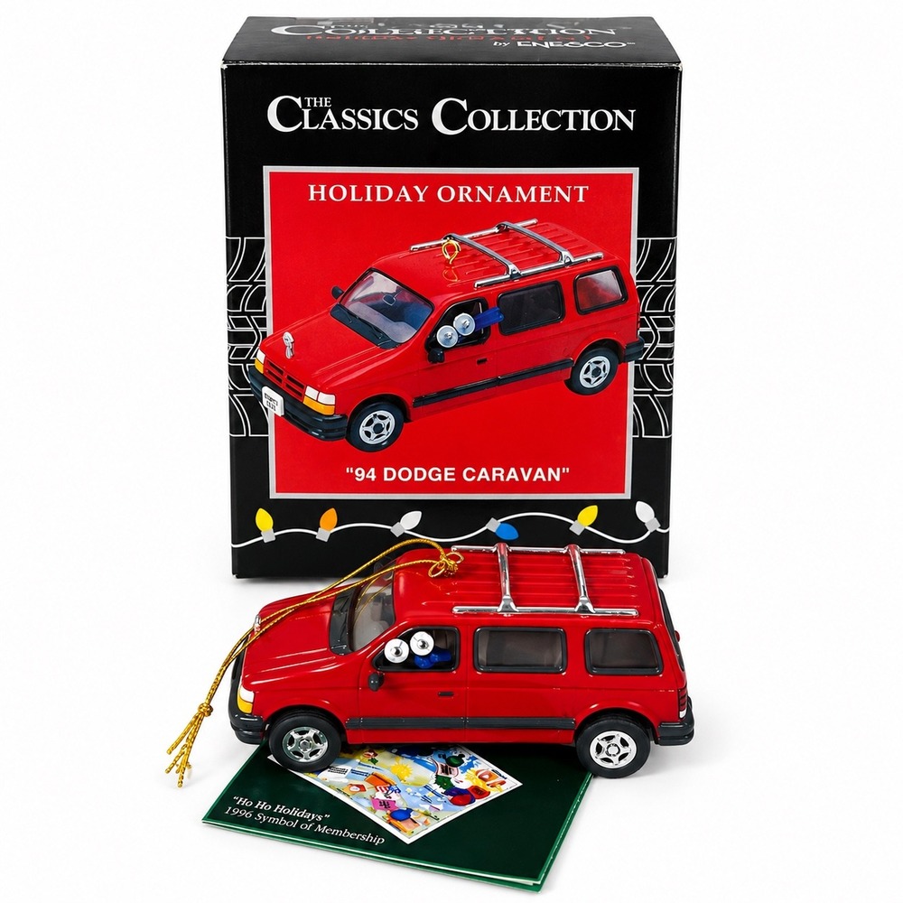 Enesco Classics Collection 1994 Dodge Caravan Red Ornament 1996 Mom's Taxi